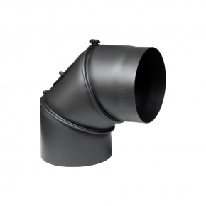 Flue pipe elbow Ø120mm adjustable 0-90° black