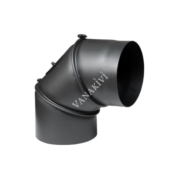 Flue pipe elbow Ø130mm adjustable 0-90° black