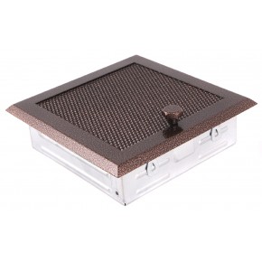 Ventilaton grate Classic 16x16cm with venetian blind antique copper