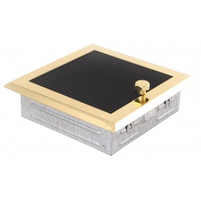 Ventilaton grate Classic 16x16cm with venetian blind brass