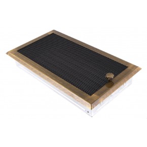 Ventilaton grate Classic 16x32cm with venetian blind brass patina