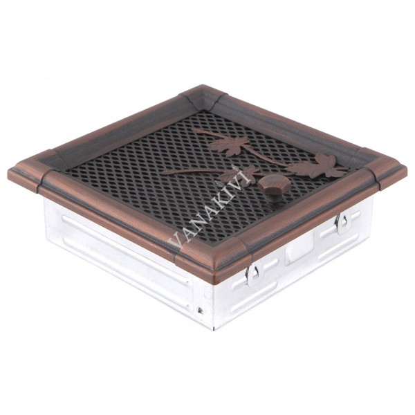Ventilaton grate Retro 16x16cm with venetian blind copper patina