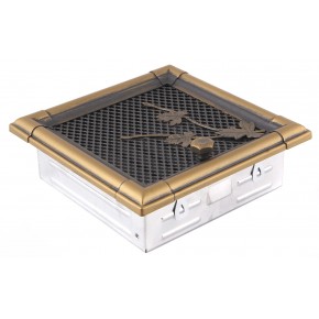 Ventilaton grate Retro 16x16cm with venetian blind golden patina