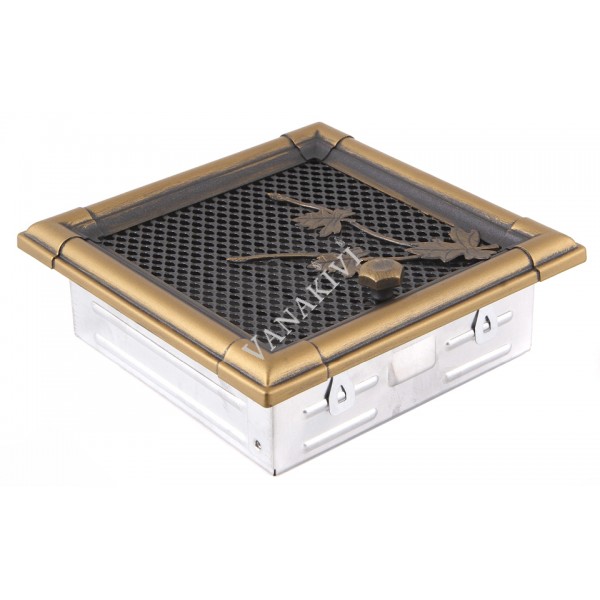 Ventilaton grate Retro 16x16cm with venetian blind golden patina