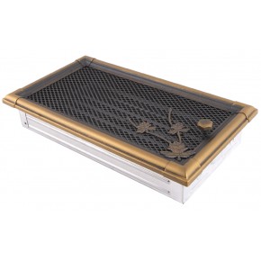 Ventilaton grate Retro 16x32cm with venetian blind golden patina