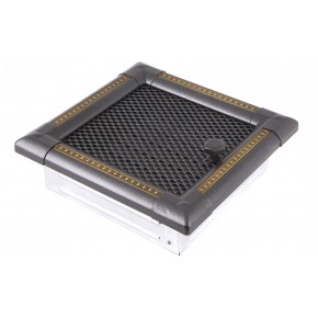 Ventilaton grate Exclisive 16x16cm with venetian blind graphite / brass-patina