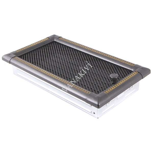 Ventilaton grate Exclisive 16x32cm with venetian blind graphite / brass-patina