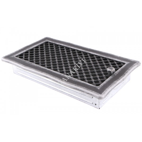 Ventilaton grate Deco 16x32cm with venetian blind silver patina