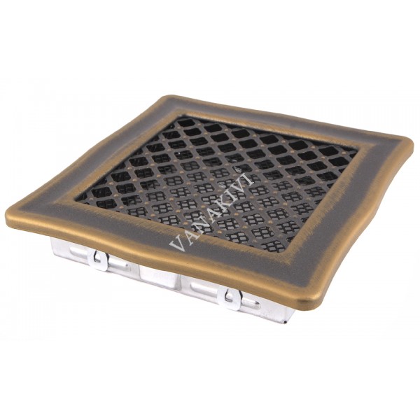 Ventilaton grate Deco 16x16cm golden patina