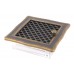 Ventilaton grate Deco 16x16cm with venetian blind golden patina