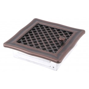 Ventilaton grate Deco 16x16cm with venetian blind copper patina
