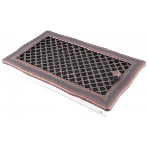 Ventilaton grate Deco 16x32cm with venetian blind copper patina
