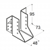 Joist hanger 48x95x2,0mm outer