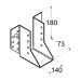 Joist hanger 140x180x2,0mm outer