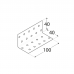 Angle bracket 40x40x100x2,0mm perforated