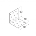 Angle bracket 60x60x60x2,0mm perforated