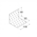 Angle bracket 80x80x100x2,0mm perforated