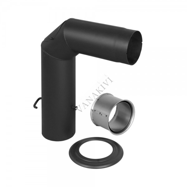 Flue pipe set Ø150mm black