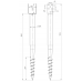 Ground screw post support PWU 100x990mm