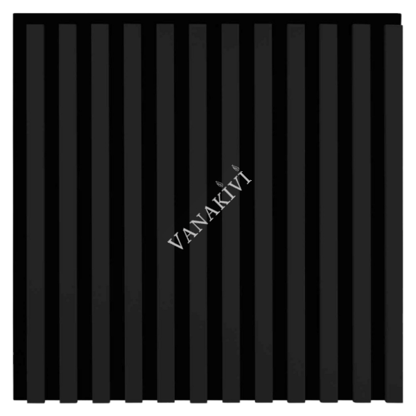 Wall panel WOODLINE 600x600 black (matte)/black Wall panel WOODLINE 600x600 black (matte)/black
