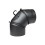 Flue pipe elbow Ø180mm adjustable 0-90° with damper black