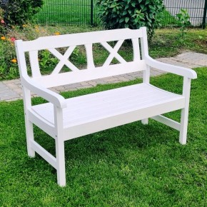 2-seater garden bench Stoveman white