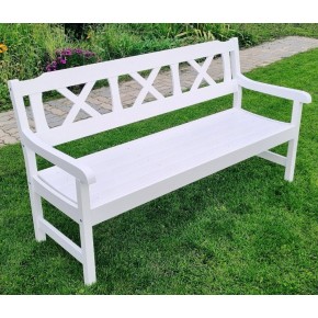 3-seater garden bench Stoveman white