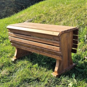 Cemetery bench Stoveman with box 80x32x47cm oiled