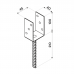 Post supports for concrete U-type 45x40x100 4,0mm