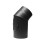 Flue pipe elbow Ø150mm 45° with cleaning hatch black