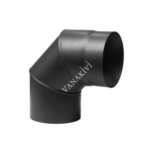 Suitsutoru põlv Ø180mm 90° ilma puhastusluugita must