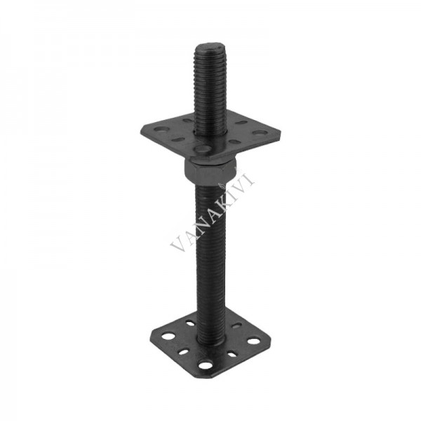 Adjustable post support PSR 80x80x4/M24x250mm black