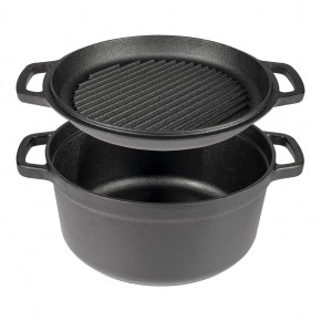 Cast iron pot with a grill pan 5L/1L BROWIN