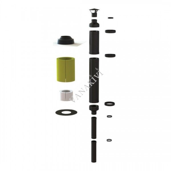 Sauna shimney set Vilpra DW50 Ø115mm 1+1,5m black