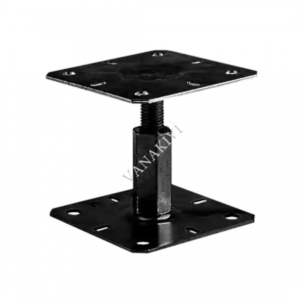 Adjustable post support PR 130x130/M20x100-150mm black