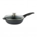 Sauce pan Tiross 24cm marble-coated, with lid