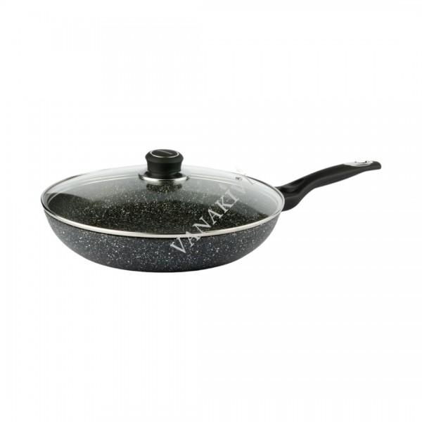 Fry pan Tiross 20cm marble-coated, with lid