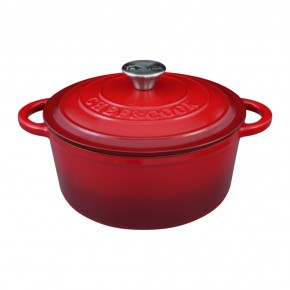 Enameled cast iron casserole pot Chef & Cook 4,85L red