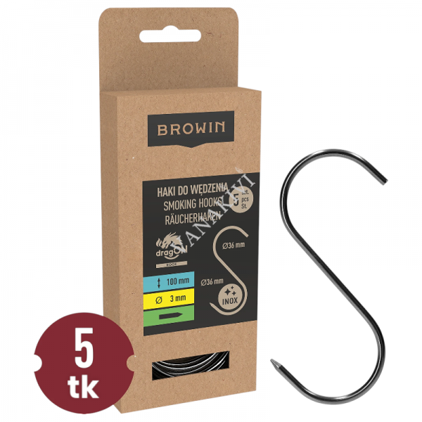 Meat hook 3x100 stainless steel (5pcs) BROWIN Meat hook 3x100 stainless steel (5pcs) BROWIN