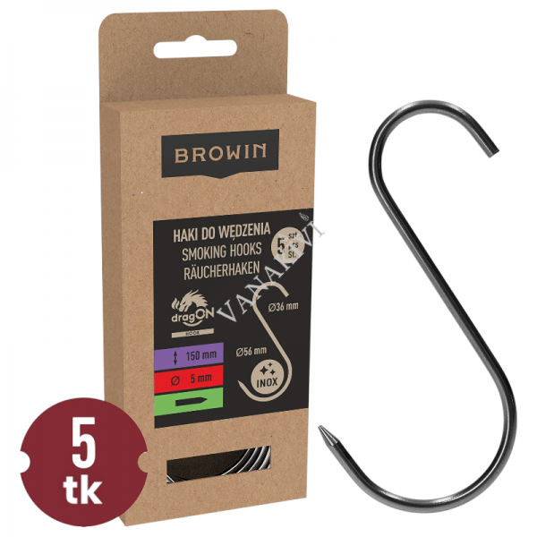 Meat hook 5x150 stainless steel (5pcs) BROWIN Meat hook 5x150 stainless steel (5pcs) BROWIN