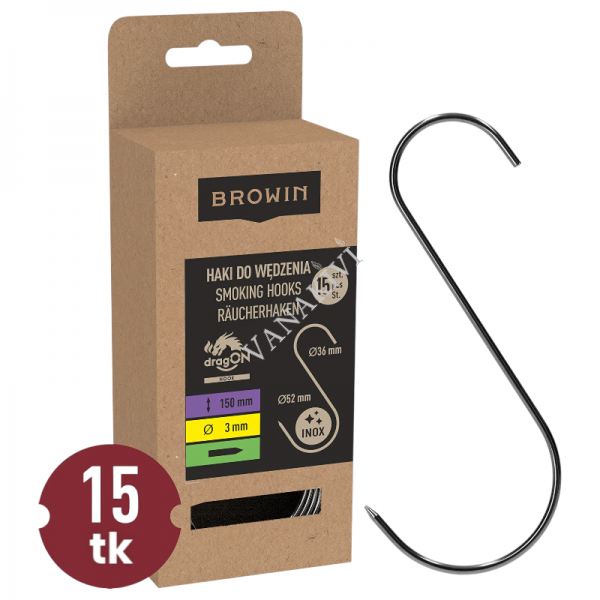 Meat hook 3x150 stainless steel (15pcs) BROWIN Meat hook 3x150 stainless steel (15pcs) BROWIN