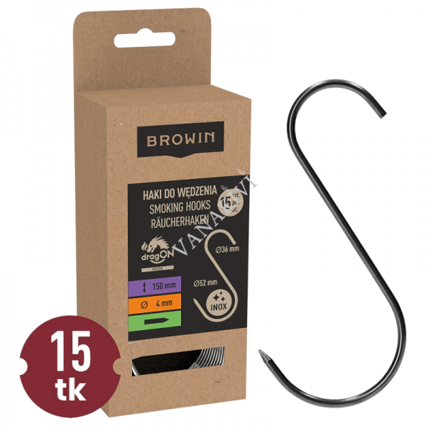 Meat hook 4x150 stainless steel (15pcs) BROWIN Meat hook 4x150 stainless steel (15pcs) BROWIN