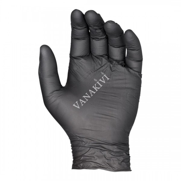 Nitriilkindad HW Max puudrivabad XL/10 must, 100tk
