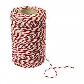 Butcher's Twine (Cotton, White/Red, 240°C) 55m BROWIN