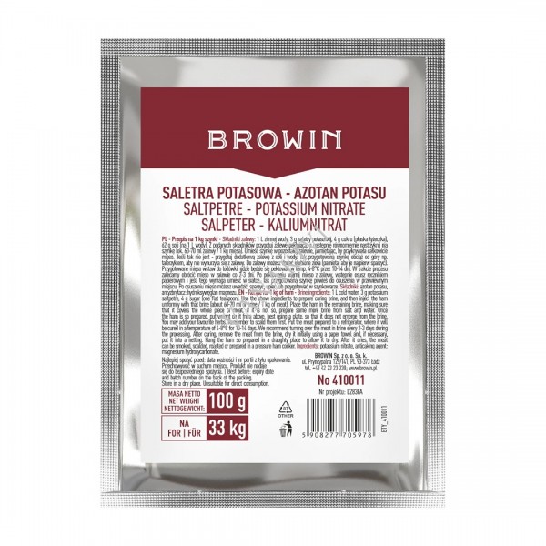 Kaaliumsalpeeter (E252) liha laagerdamiseks 100g BROWIN