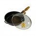 Cast iron pan 26x6cm MAYSTERNYA, with wooden handle and glass lid