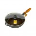Cast iron pan MAYSTERNYA 26x6cm, with wooden handle and glass lid