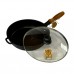 Cast iron pan MAYSTERNYA 28x6cm, with wooden handle and glass lid