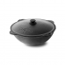 Cast iron Kazan cauldron 12L with aluminium lid and round bottom