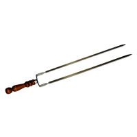 Grillvarras kahe teraga, puidust käepidemega 60/45 cm